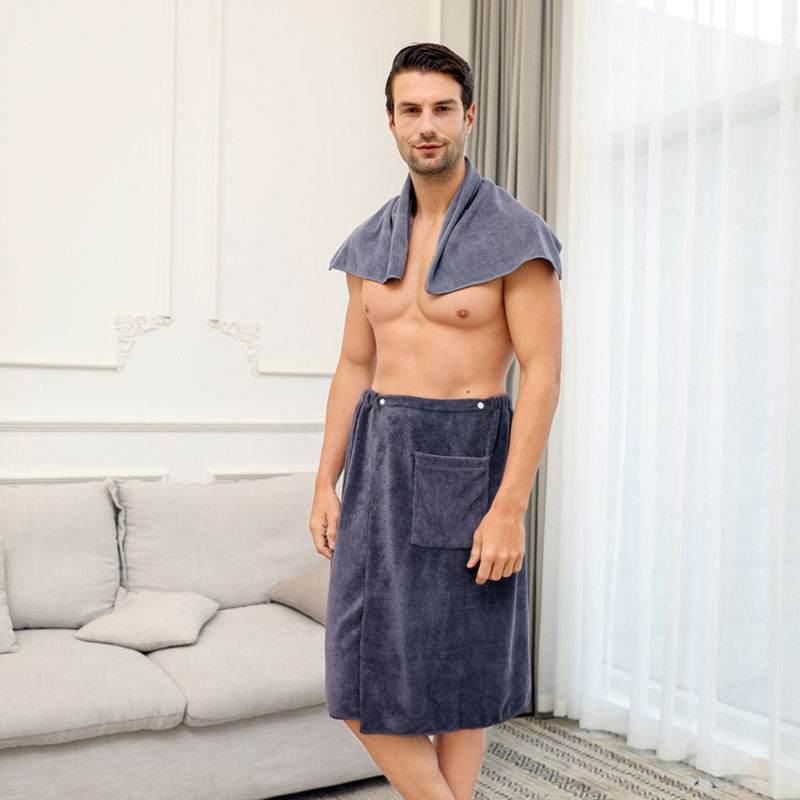 Home Textiles Towel Set - 1 takım adam giyilebilir mikrofiber banyo