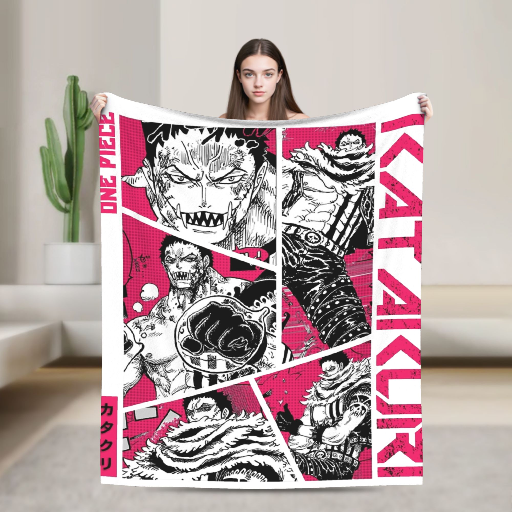 Bed Sheet Microfiber - Katakuri Figürü Flanel Battaniyeler Monkey D