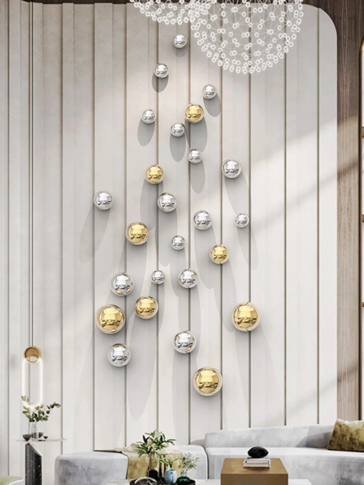 Xt Home Textiles - Taklit paslanmaz çelik dekoratif top sanat