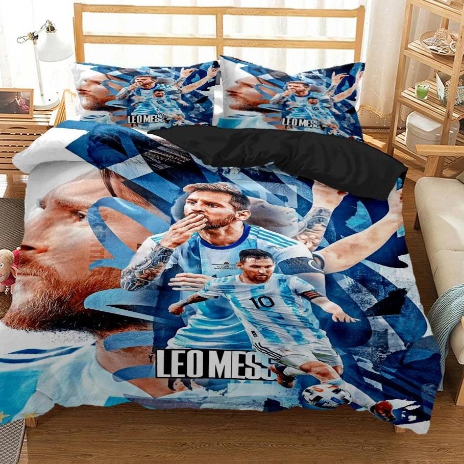 Bed Sheet Microfiber - Messi futbol süperstar nevresim takımı 3D