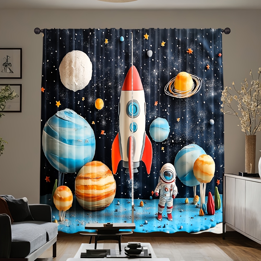 Uzay Roketi Perdesi, Çizgi Fil - Galaxy Home Textiles incelemesi ve fiyatı
