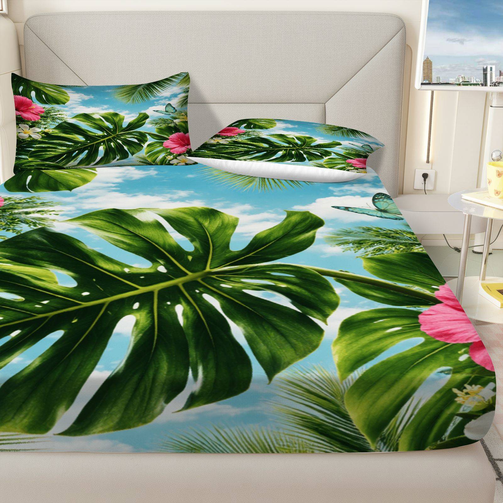 Tropikal Hibiscus Yatak Örtüsü - Fitted Sheet Deep incelemesi ve fiyatı