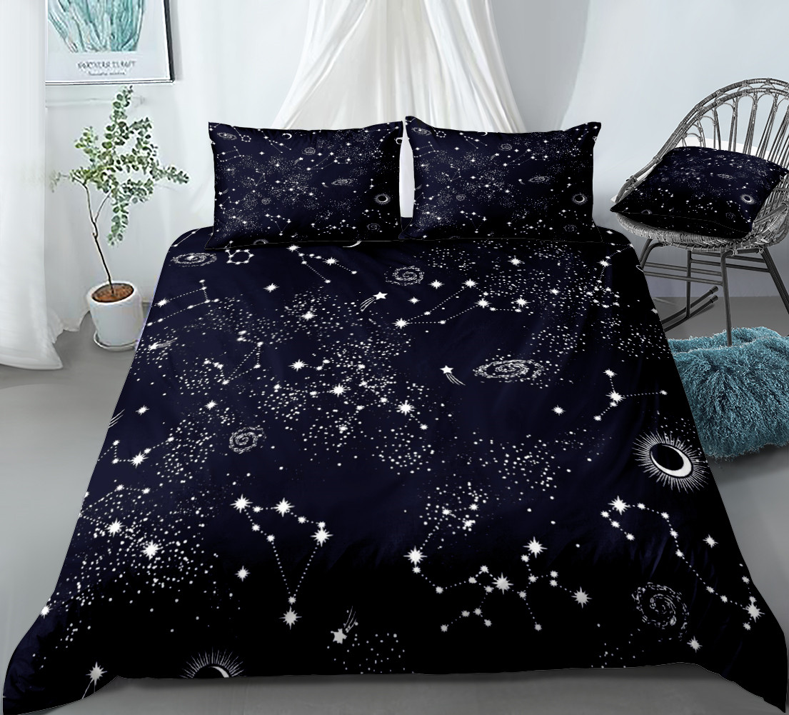 Yıldız yatak seti gece gökyüzü - Galaxy Home Textiles incelemesi ve fiyatı